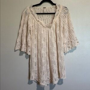 Free People crocheted tunic in very soft acrylic, nylon, wool and alpaca blend
